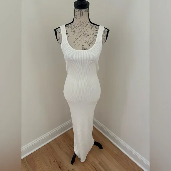 Meshki | Dresses | Meshki White Ribbed Cut Out Dress Size Small | Poshmark